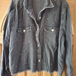 Levi's Women's Black Gray Studded Denim Jacket